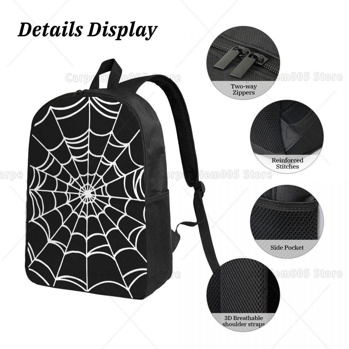 Black Web Spider Prints Backpa - 3D Printing Web recension och pris