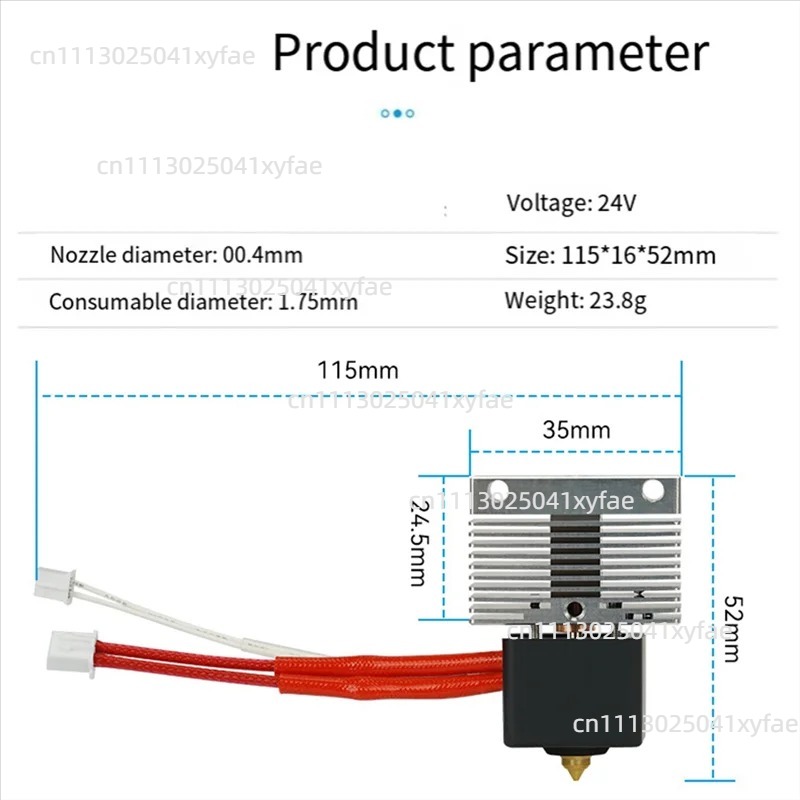 3D Printer Hot End Kit Heated  - 3D Printer Hotend Kit recension och pris