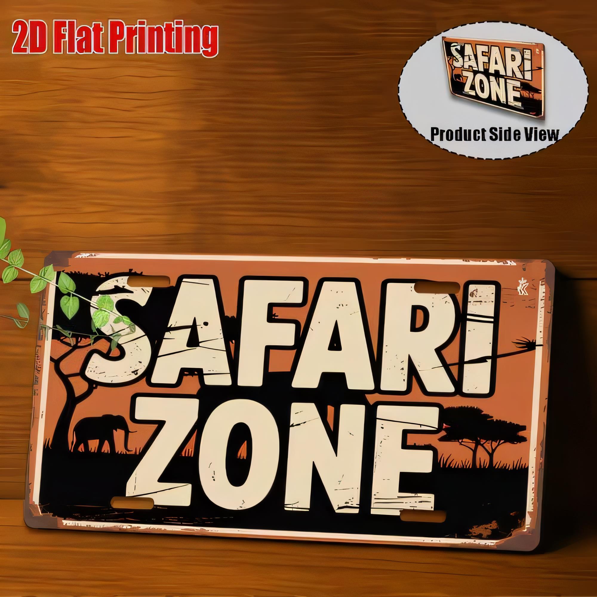 Tin Sign Safari Zone 3D Flat P - 3D Printing Zone recension och pris