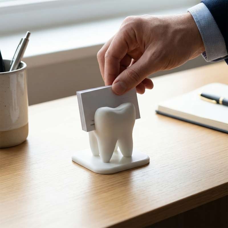 3D Printed Tooth Shaped Busine - 3D Printing Desk recension och pris