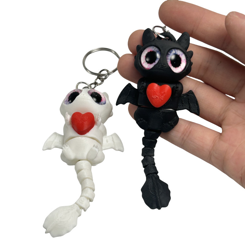 3D Printed Dragon Keychain wit - 3D Printing Tooth recension och pris